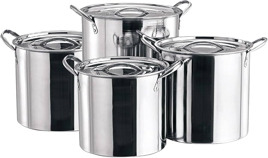 4 Pcs Stainless Steel Stock Pot Set 11041C