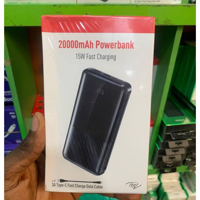 Itel 20000Mah Power Bank 3A Type-C Fast Charge Data Cable