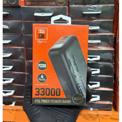New Age Po20W 4 Ports Power Bank 33000Mah